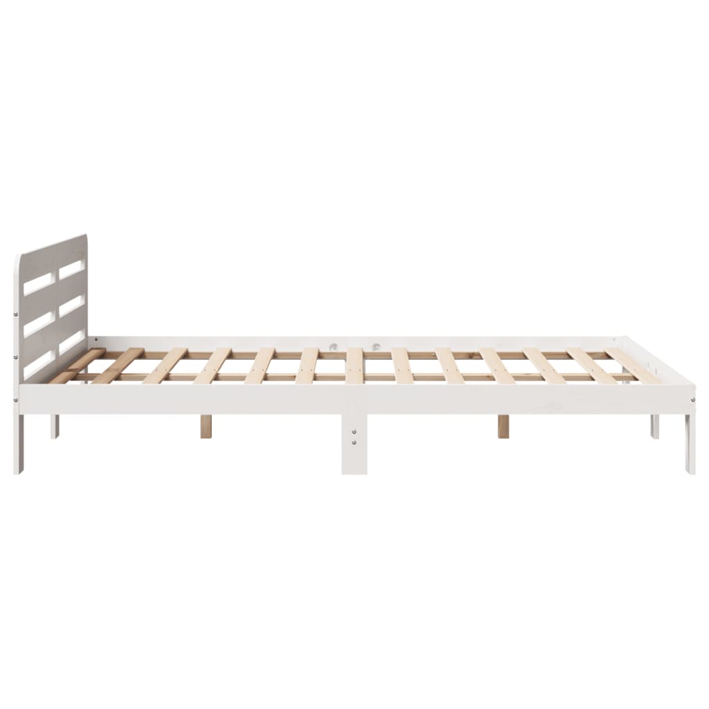 Bed Frame without Mattress White 120x200 cm Solid Wood Pine