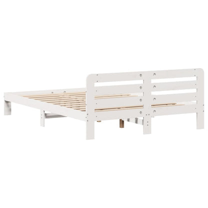 Bed Frame without Mattress White 120x200 cm Solid Wood Pine