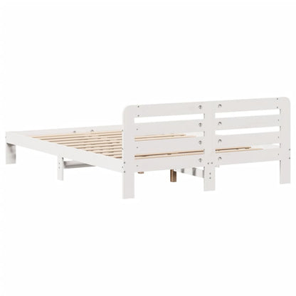 Bed Frame without Mattress White 140x200 cm Solid Wood Pine