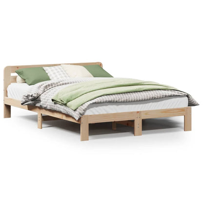 Bed Frame without Mattress 150x200 cm King Size Solid Wood Pine