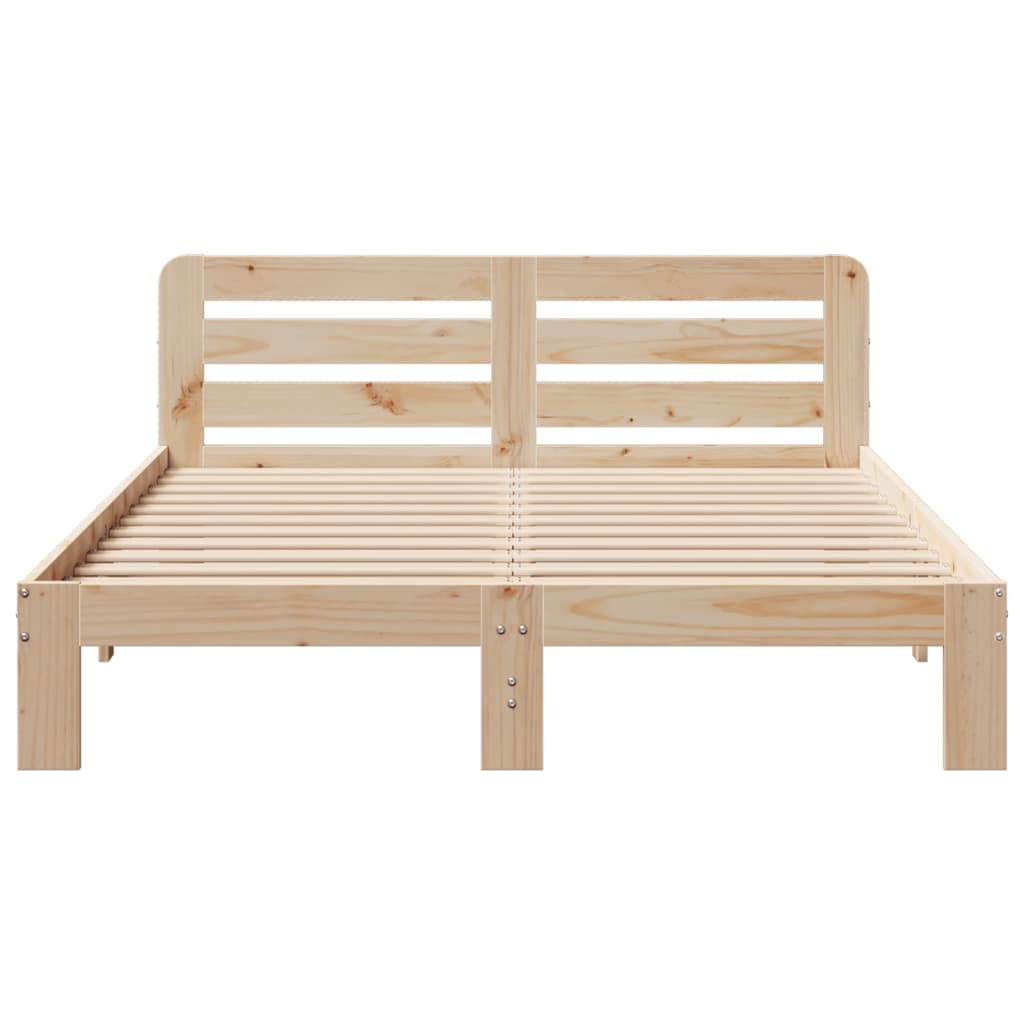 Bed Frame without Mattress 150x200 cm King Size Solid Wood Pine