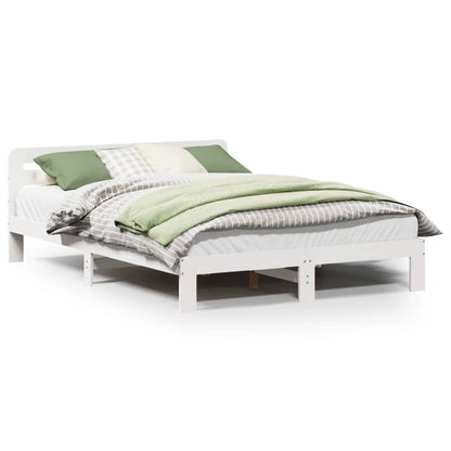 Bed Frame without Mattress White 160x200 cm Solid Wood Pine