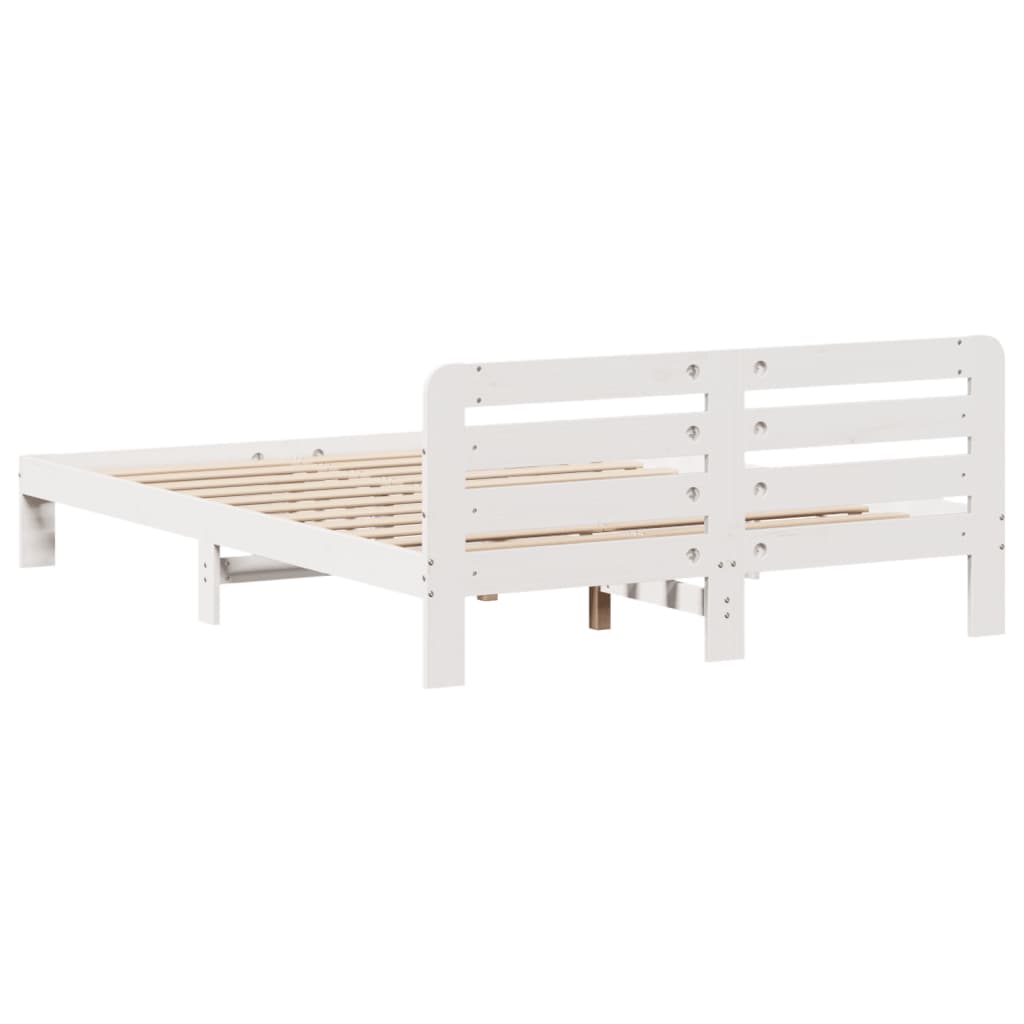 Bed Frame without Mattress White 160x200 cm Solid Wood Pine