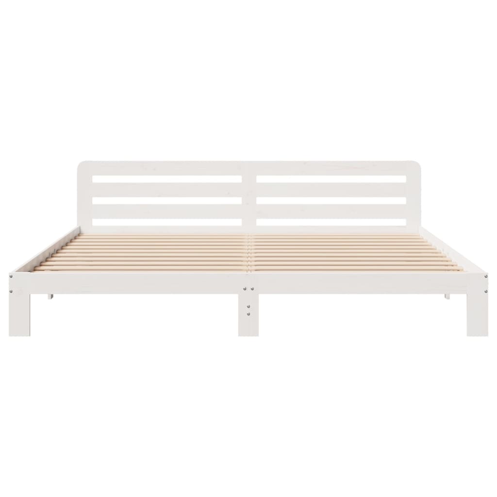 Bed Frame without Mattress White 180x200 cm Super King Solid Wood Pine