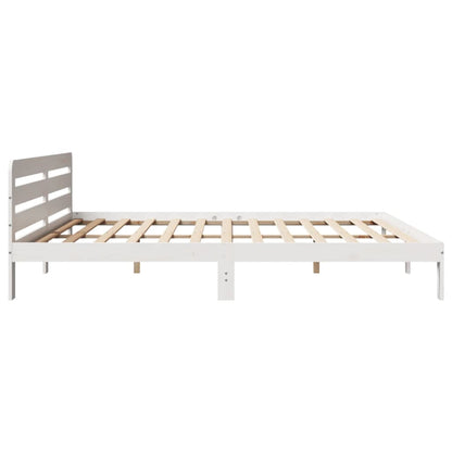 Bed Frame without Mattress White 180x200 cm Super King Solid Wood Pine