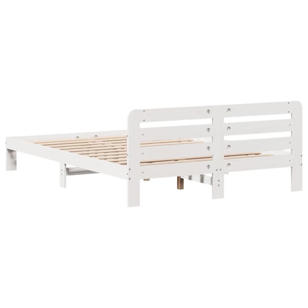 Bed Frame without Mattress White 120x190 cm Small Double Solid Wood Pine