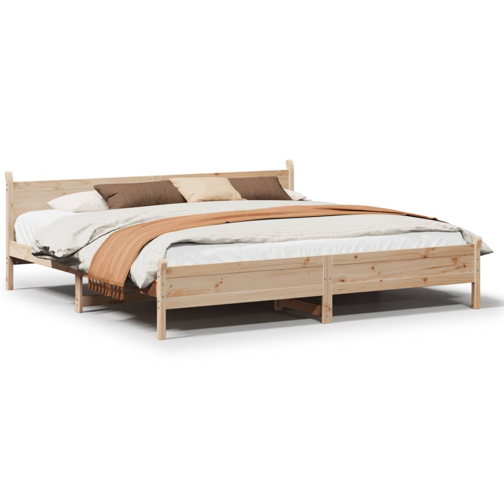 Bed Frame without Mattress 180x200 cm Super King Solid Wood Pine