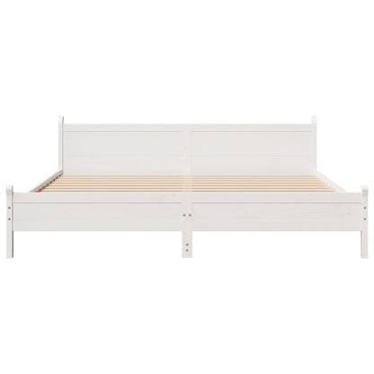 Bed Frame without Mattress White 180x200 cm Super King Solid Wood Pine