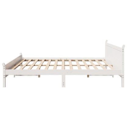 Bed Frame without Mattress White 180x200 cm Super King Solid Wood Pine