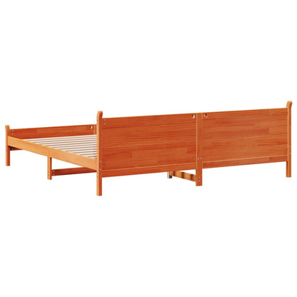 Bed Frame without Mattress Wax Brown 180x200 cm Super King Solid Wood Pine