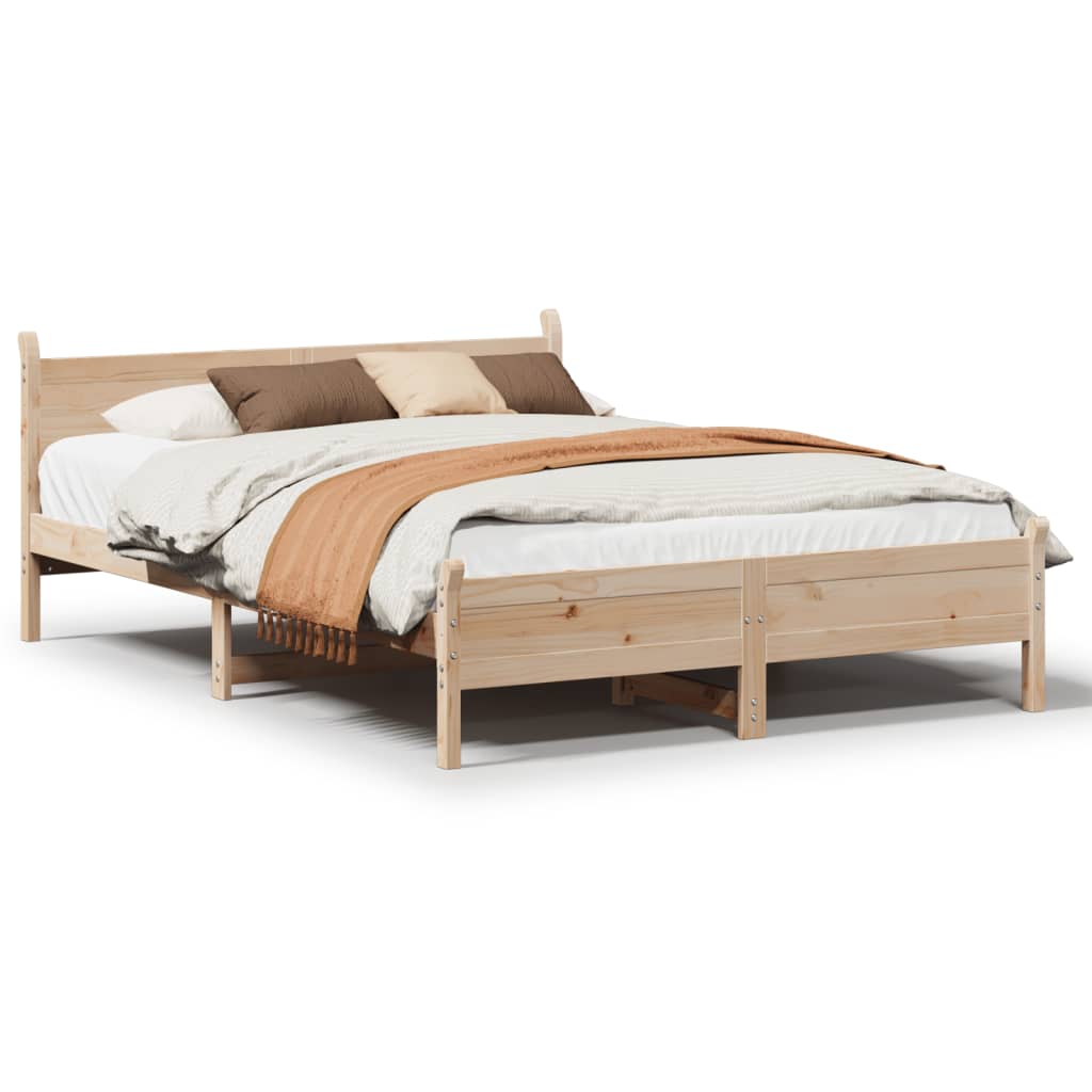 Bed Frame without Mattress 160x200 cm Solid Wood Pine