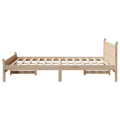 Bed Frame without Mattress 160x200 cm Solid Wood Pine