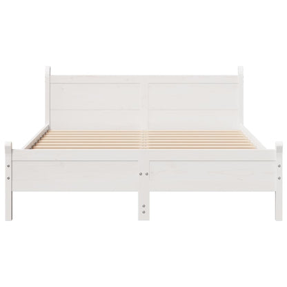 Bed Frame without Mattress White 160x200 cm Solid Wood Pine