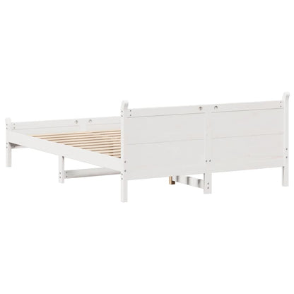 Bed Frame without Mattress White 160x200 cm Solid Wood Pine