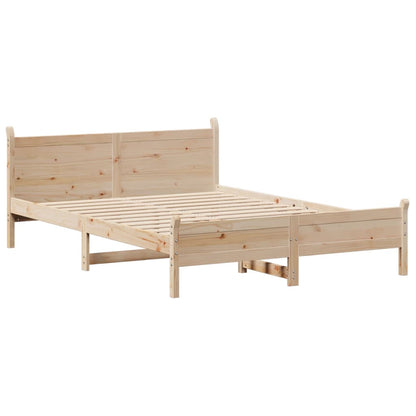 Bed Frame without Mattress 140x200 cm Solid Wood Pine