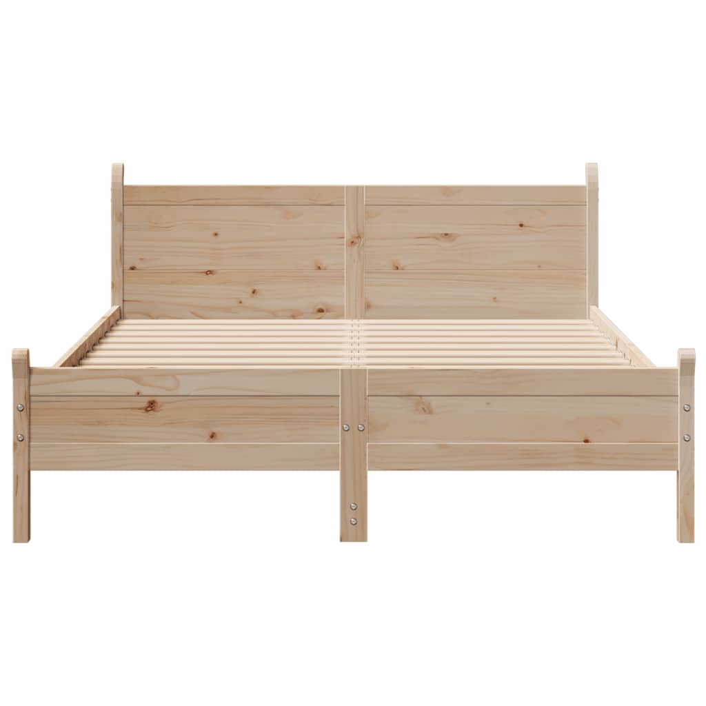 Bed Frame without Mattress 140x200 cm Solid Wood Pine