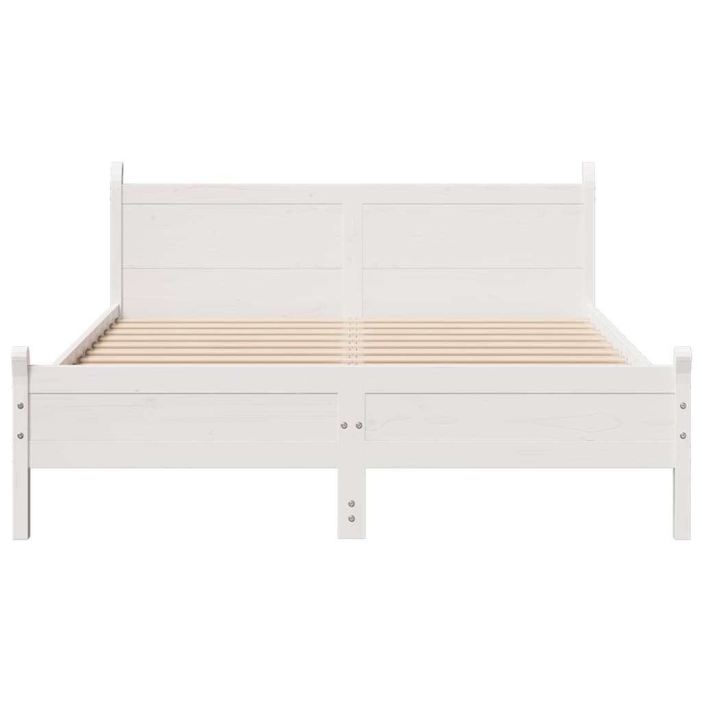 Bed Frame without Mattress White 140x200 cm Solid Wood Pine