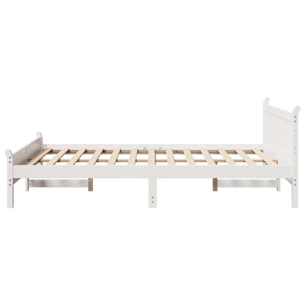 Bed Frame without Mattress White 140x200 cm Solid Wood Pine