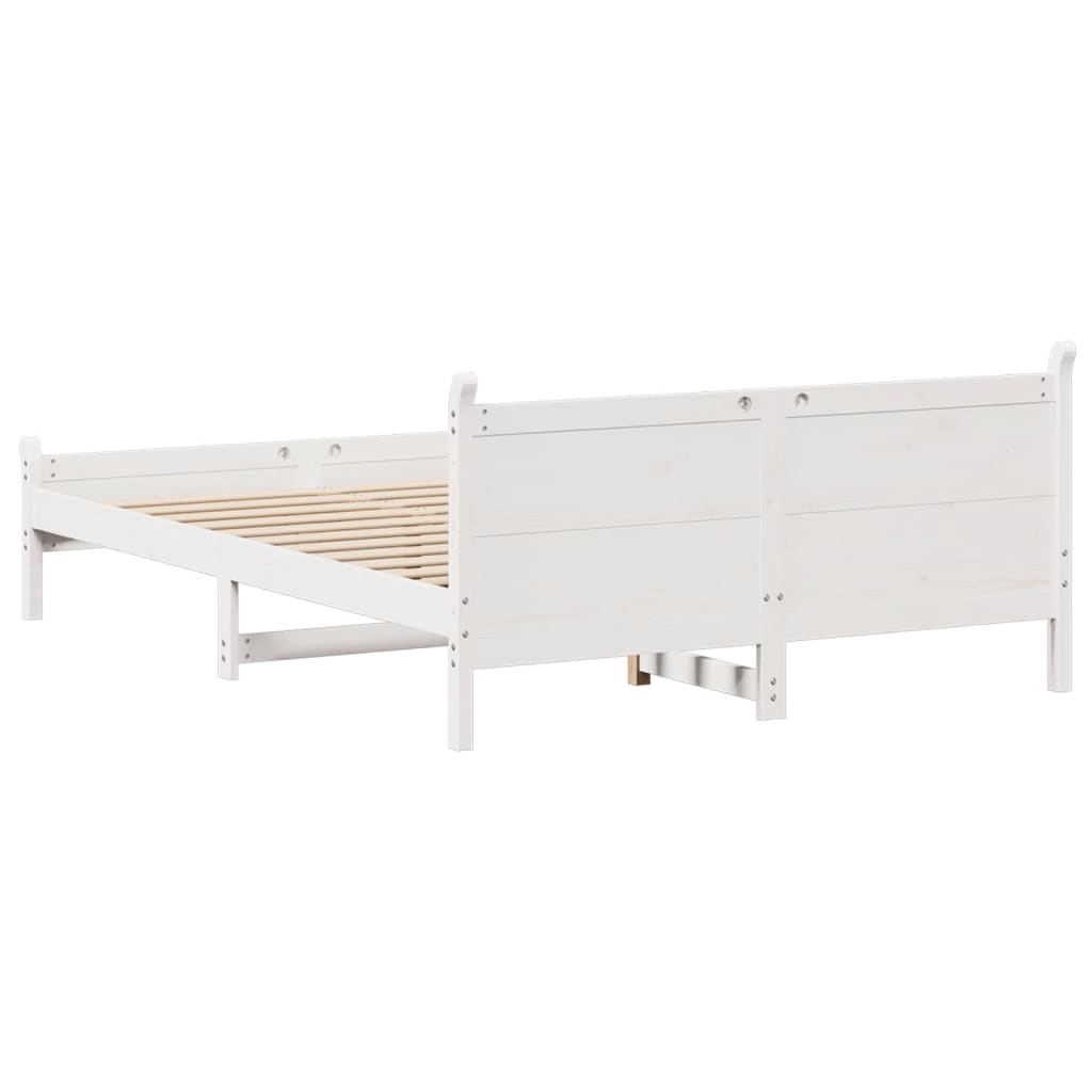 Bed Frame without Mattress White 140x200 cm Solid Wood Pine