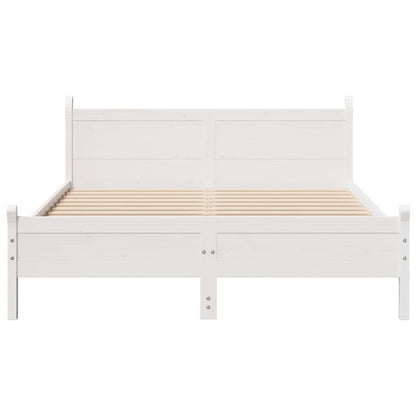 Bed Frame without Mattress White 120x200 cm Solid Wood Pine