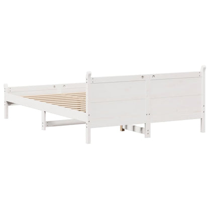 Bed Frame without Mattress White 120x200 cm Solid Wood Pine