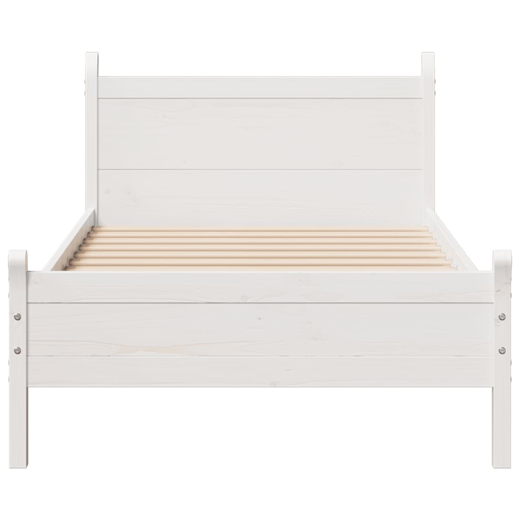 Bed Frame without Mattress White 100x200 cm Solid Wood Pine