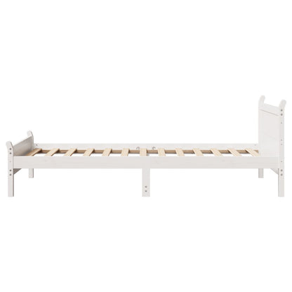 Bed Frame without Mattress White 100x200 cm Solid Wood Pine