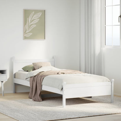 Bed Frame without Mattress White 100x200 cm Solid Wood Pine