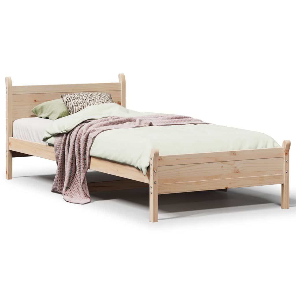 Bed Frame without Mattress 90x200 cm Solid Wood Pine