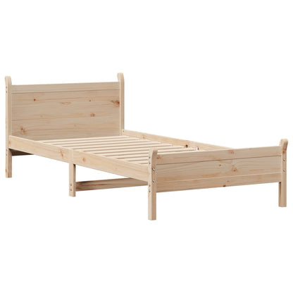 Bed Frame without Mattress 90x200 cm Solid Wood Pine