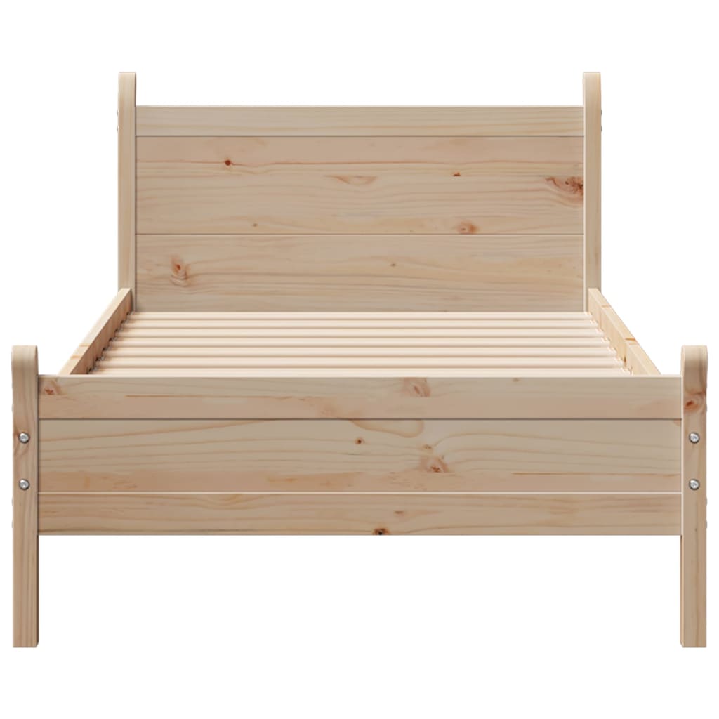 Bed Frame without Mattress 90x200 cm Solid Wood Pine