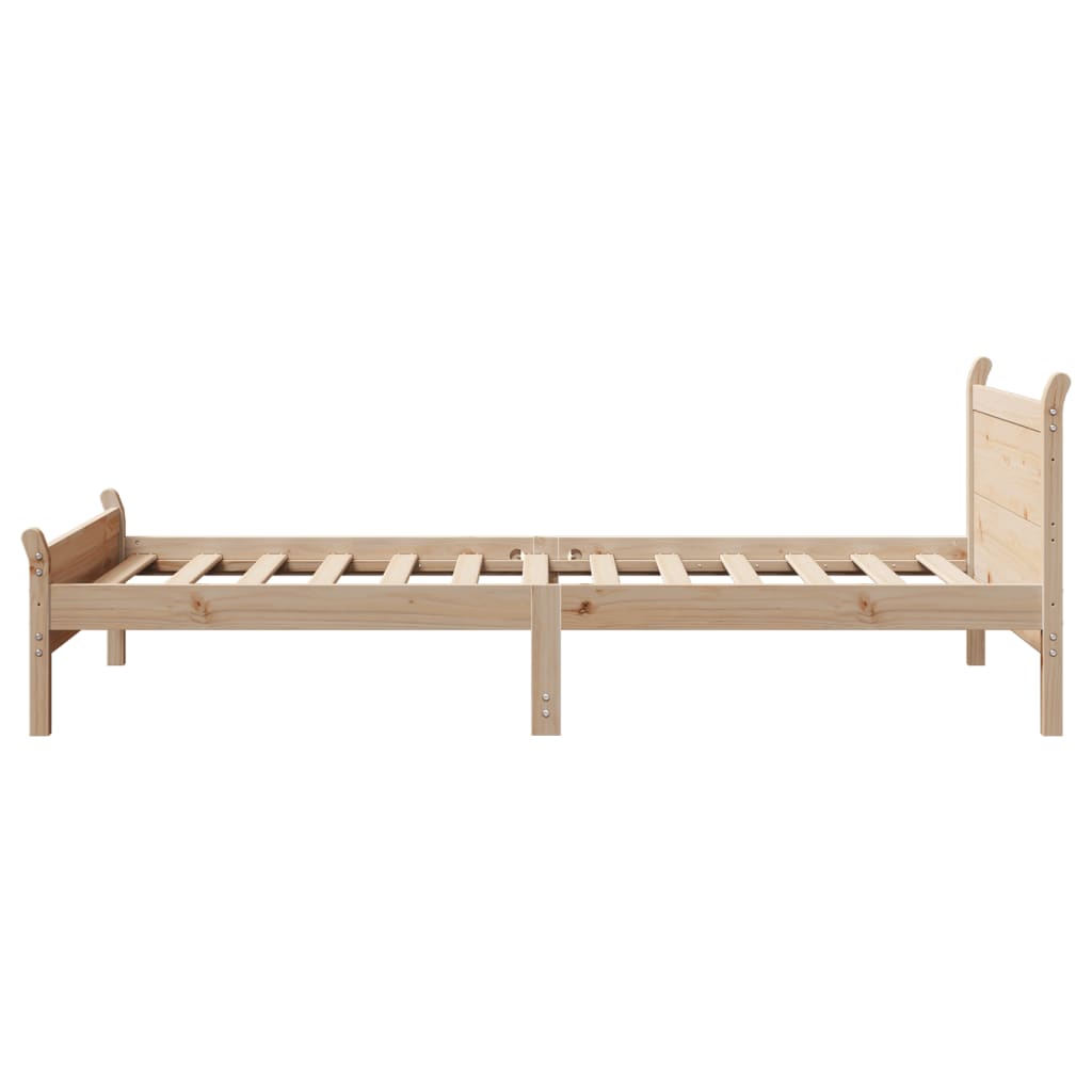 Bed Frame without Mattress 90x200 cm Solid Wood Pine