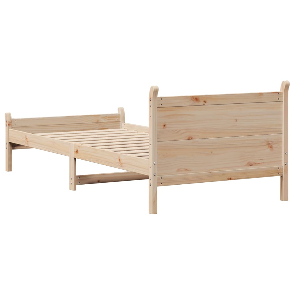 Bed Frame without Mattress 90x200 cm Solid Wood Pine