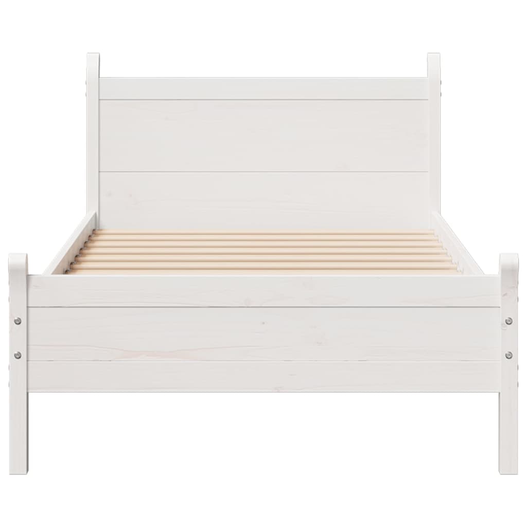 Bed Frame without Mattress White 90x200 cm Solid Wood Pine