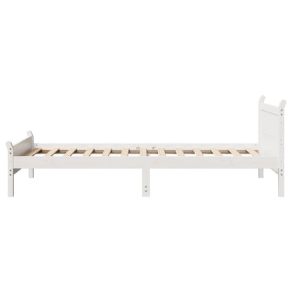 Bed Frame without Mattress White 90x200 cm Solid Wood Pine