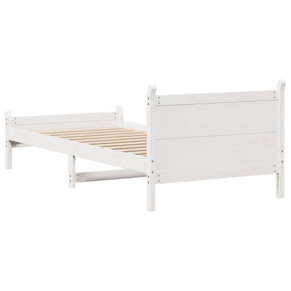 Bed Frame without Mattress White 90x200 cm Solid Wood Pine