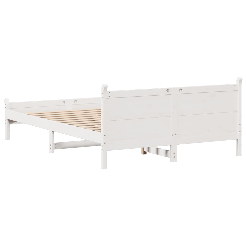 Bed Frame without Mattress White 120x190 cm Small Double Solid Wood Pine