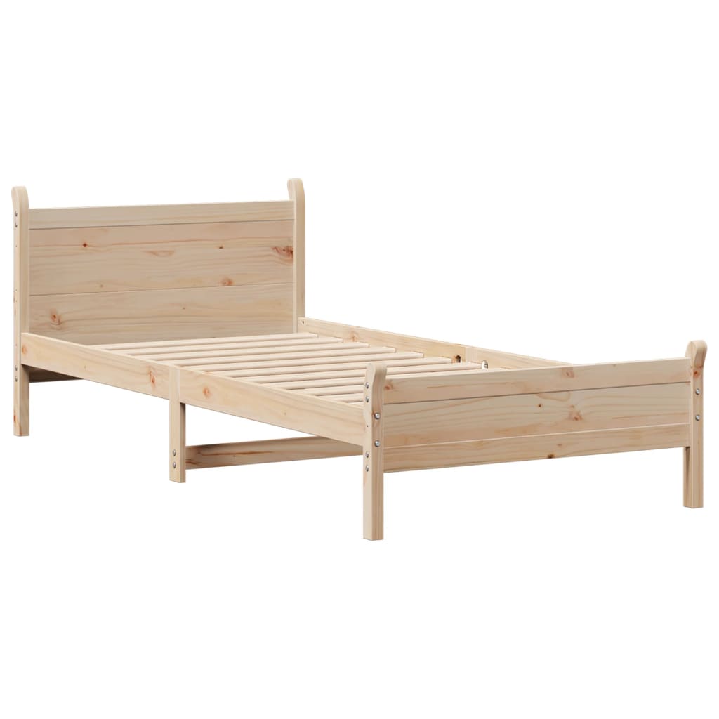 Bed Frame without Mattress 90x190 cm Single Solid Wood Pine