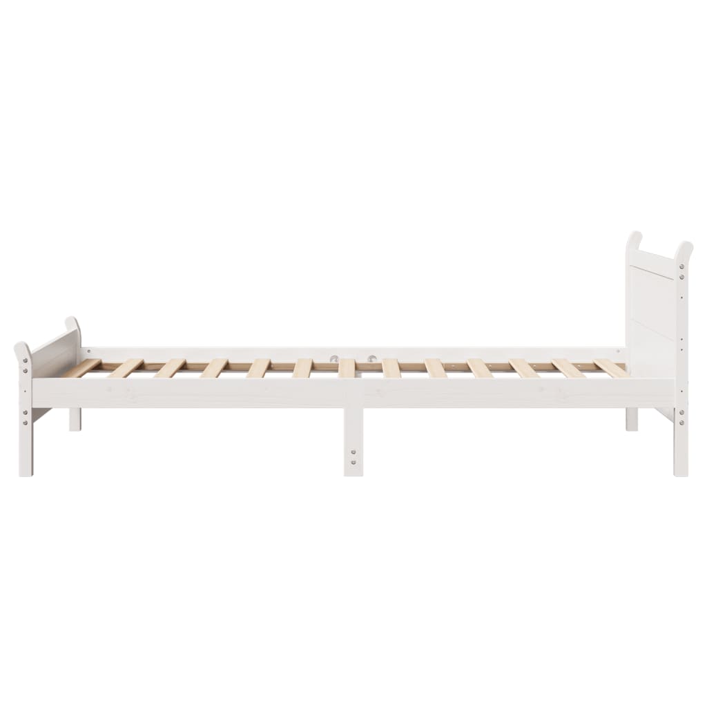 Bed Frame without Mattress White 90x190 cm Single Solid Wood Pine