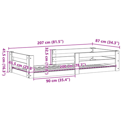 Bed Frame without Mattress 80x200 cm Solid Wood Pine