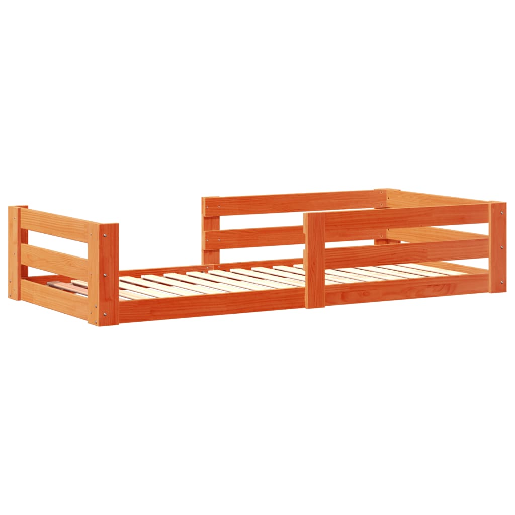 Bed Frame without Mattress Wax Brown 80x200 cm Solid Wood Pine