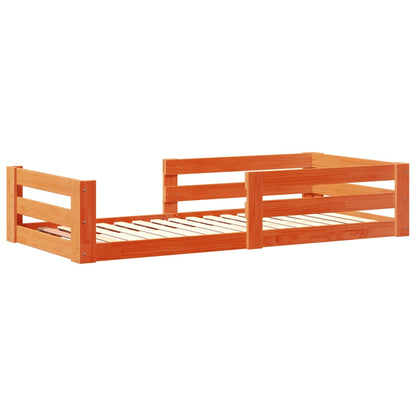 Bed Frame without Mattress Wax Brown 90x200 cm Solid Wood Pine