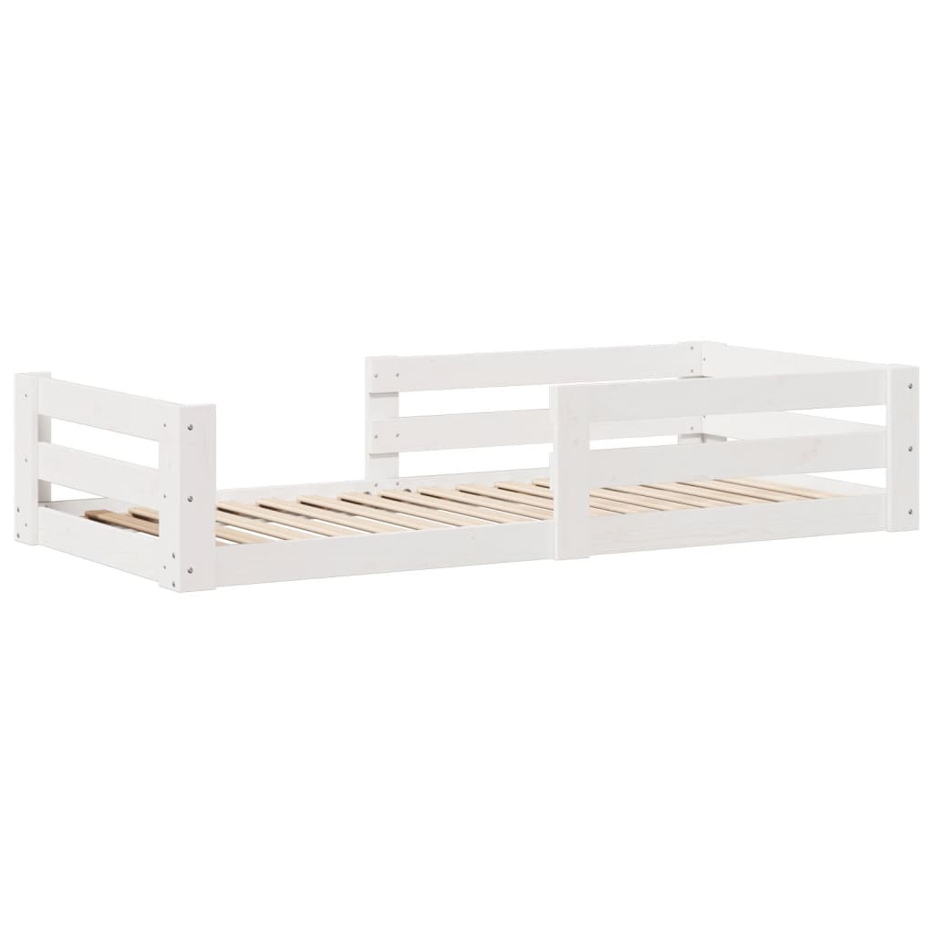 Bed Frame without Mattress White 100x200 cm Solid Wood Pine