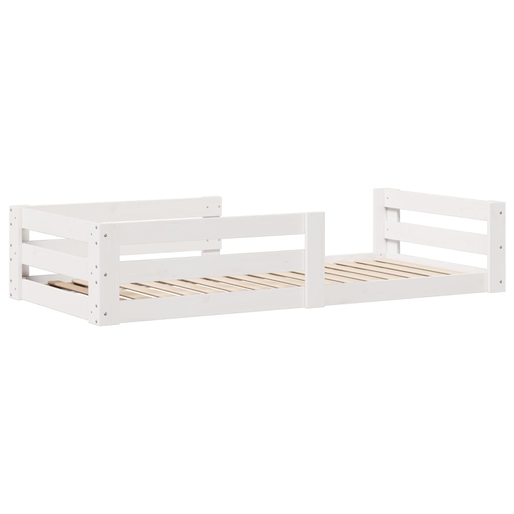 Bed Frame without Mattress White 100x200 cm Solid Wood Pine