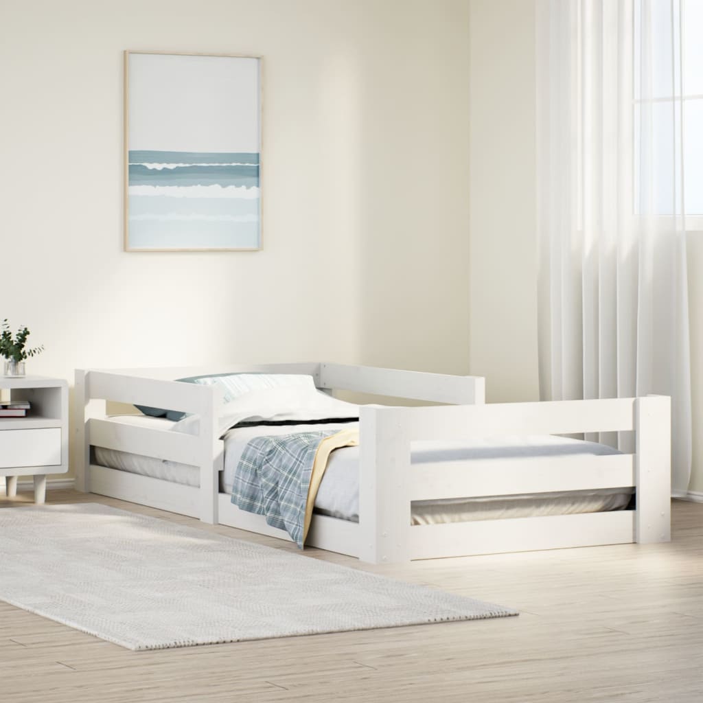 Bed Frame without Mattress White 100x200 cm Solid Wood Pine