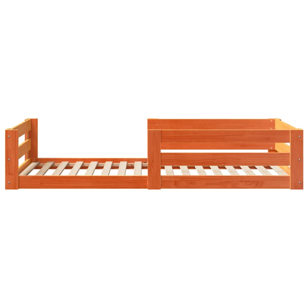 Bed Frame without Mattress Wax Brown 100x200 cm Solid Wood Pine