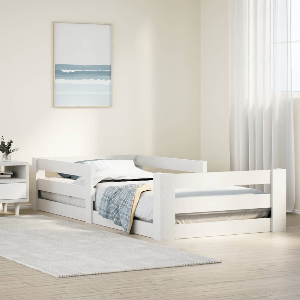 Bed Frame without Mattress White 80x190 cm Solid Wood Pine