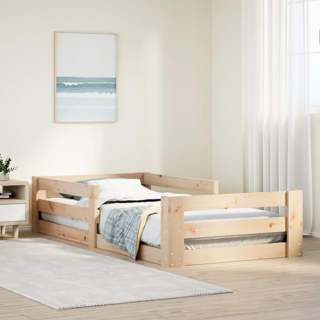 Bed Frame without Mattress 75x190 cm Small Single Solid Wood Pine