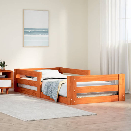 Bed Frame without Mattress Wax Brown 75x190 cm Small Single Solid Wood Pine