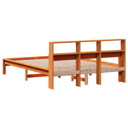 Bookcase Bed without Mattress Wax Brown 120x200 cm Solid Wood Pine